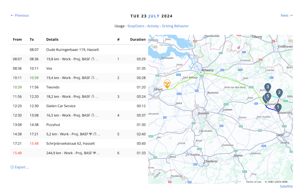 Automatic location & time reporting